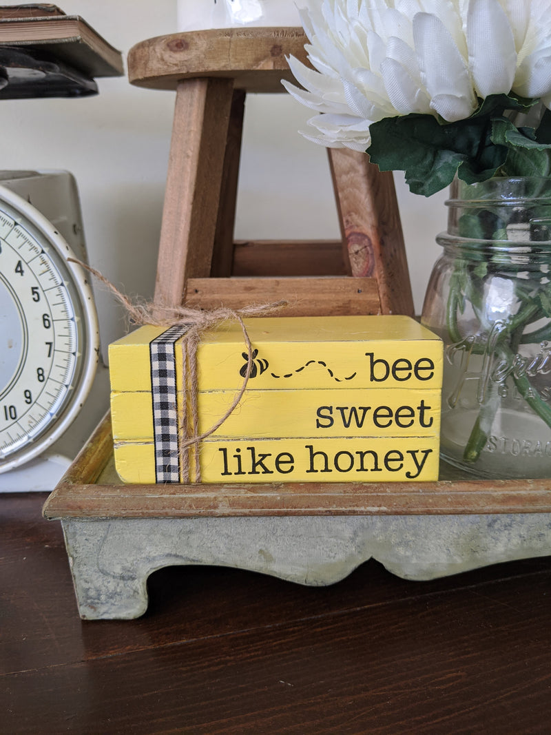 Bee Sweet Like Honey Mini Wood Blocks