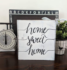 Home Sweet Home Distressed Wood Block Sign