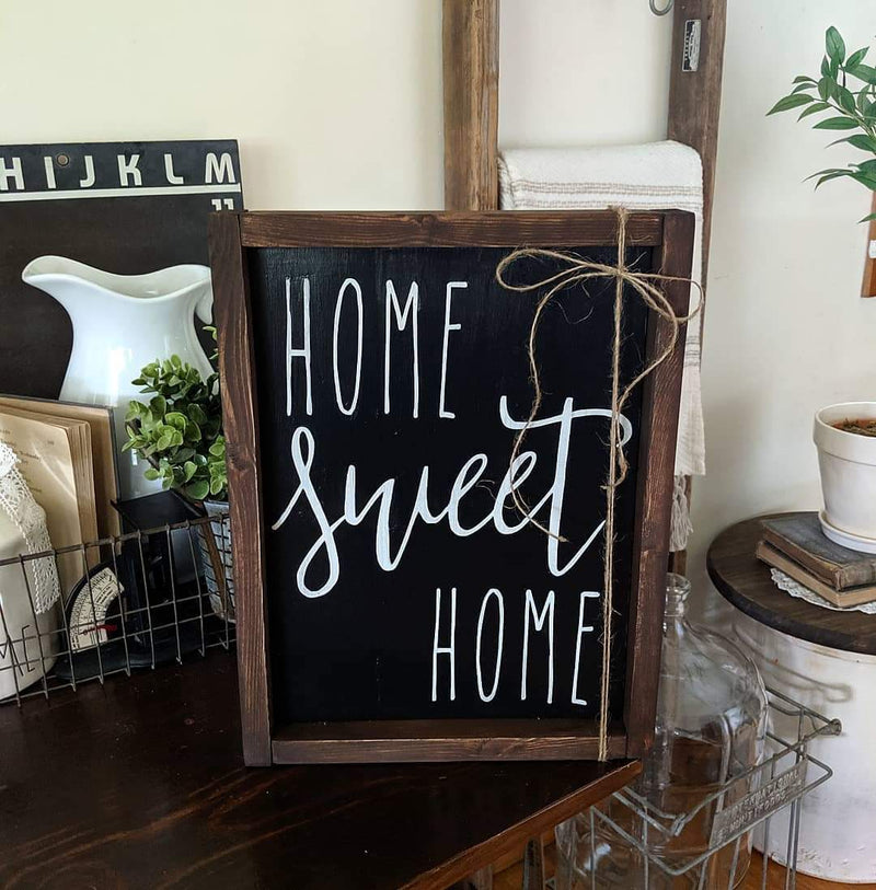 Home Sweet Home Framed Wood Sign