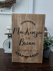 Wedding Date Ivy Names Sign