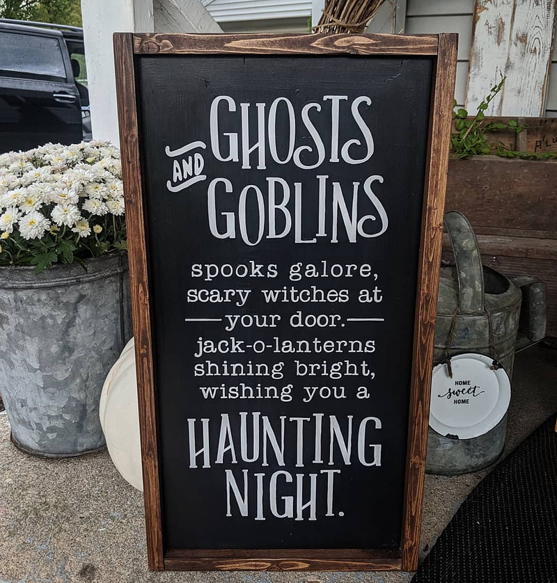 Ghosts and Goblins Halloween Sign