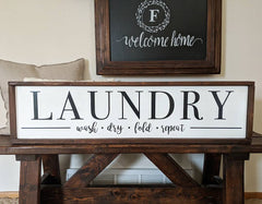 Framed Laundry Room Wood Sign