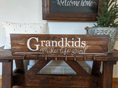 Grandkids Wood Sign Photo Display