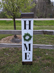 Home Wreath Wood Sign