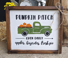Pumpkin Patch Truck Sign
