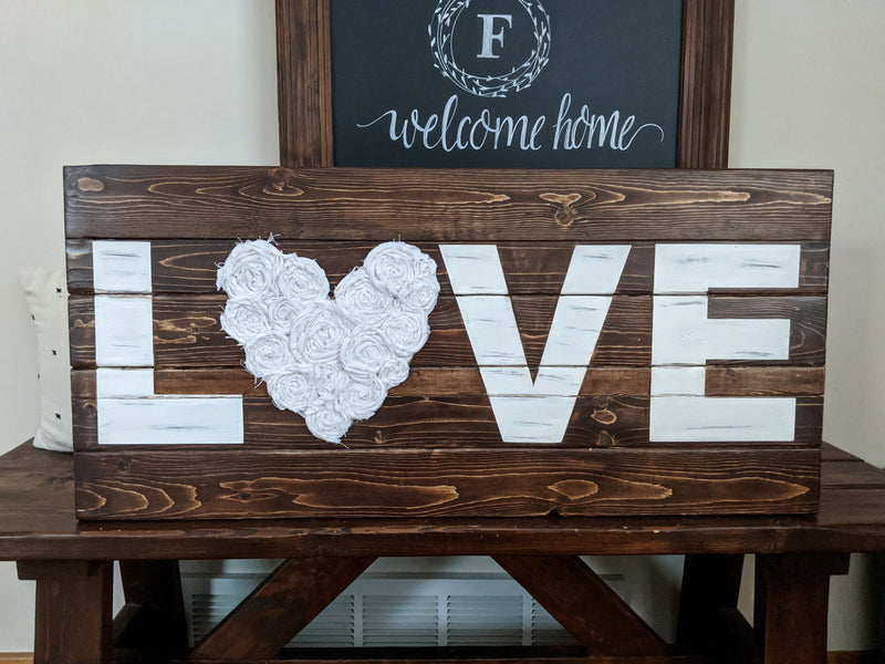 LOVE Rosette Large Wood Sign