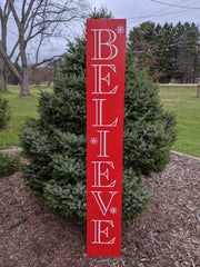 Believe Indoor/Outdoor Solid Wood Christmas Sign