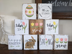 Spring and Easter Standing Wood Blocks