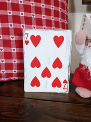 Hearts Playing Card Wood Blocks