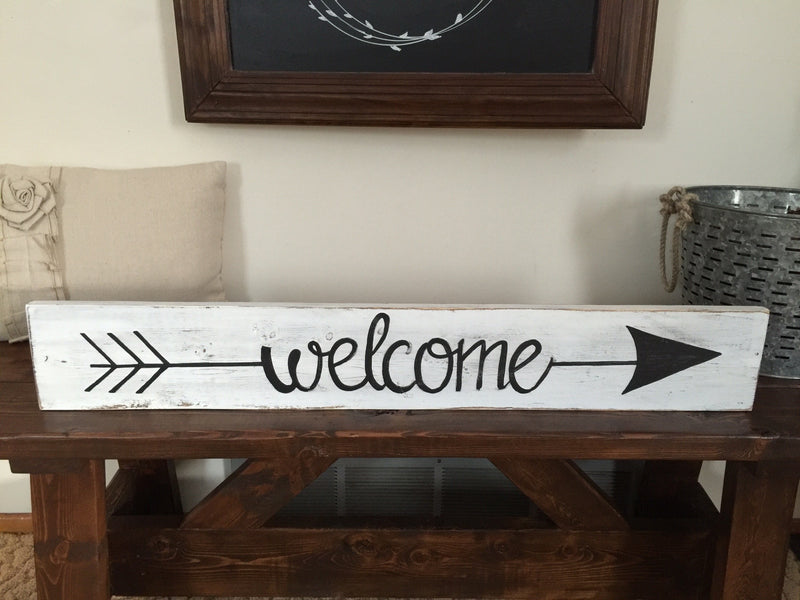 Solid Wood Hand Painted Welcome Sign