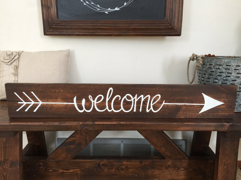 Solid Wood Hand Painted Welcome Sign