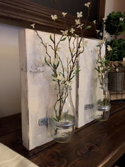 Set of Sconces Flower Jars in Heirloom White