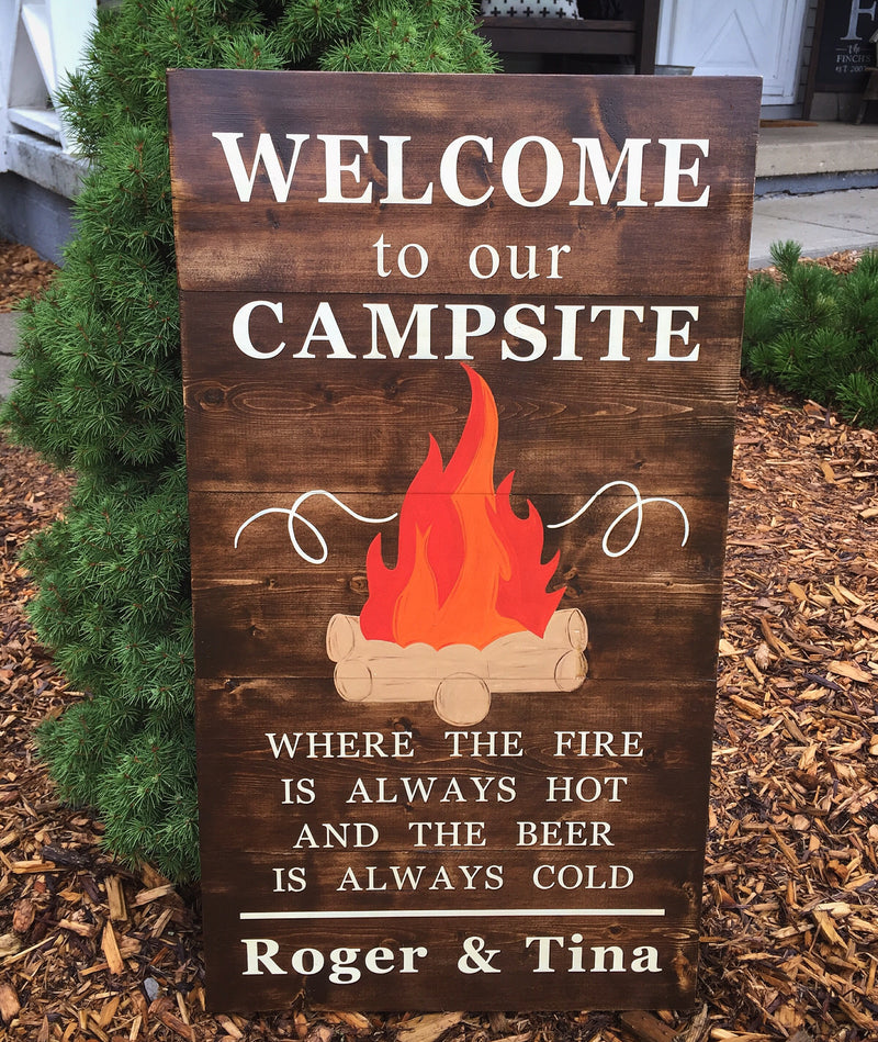 Summer Campfire Campsite Hand Painted Signs
