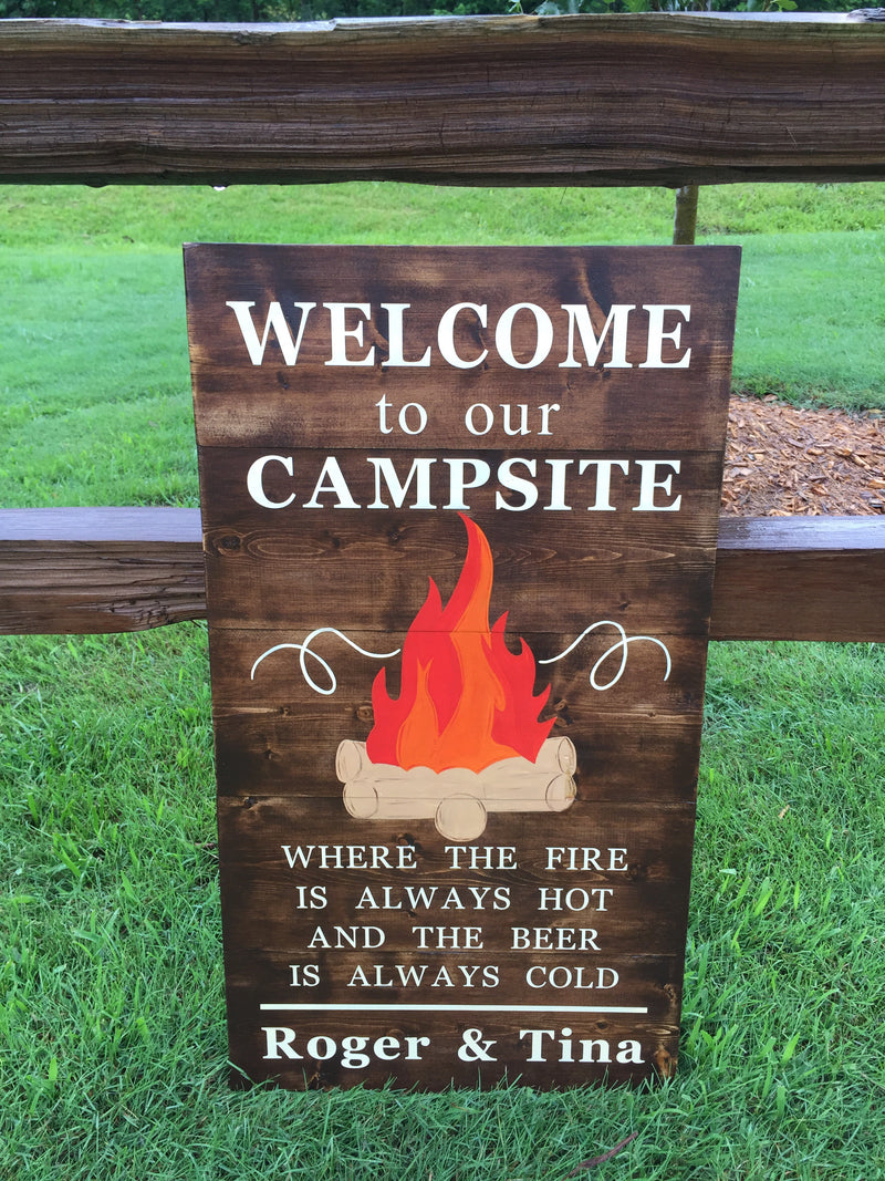 Summer Campfire Campsite Hand Painted Signs