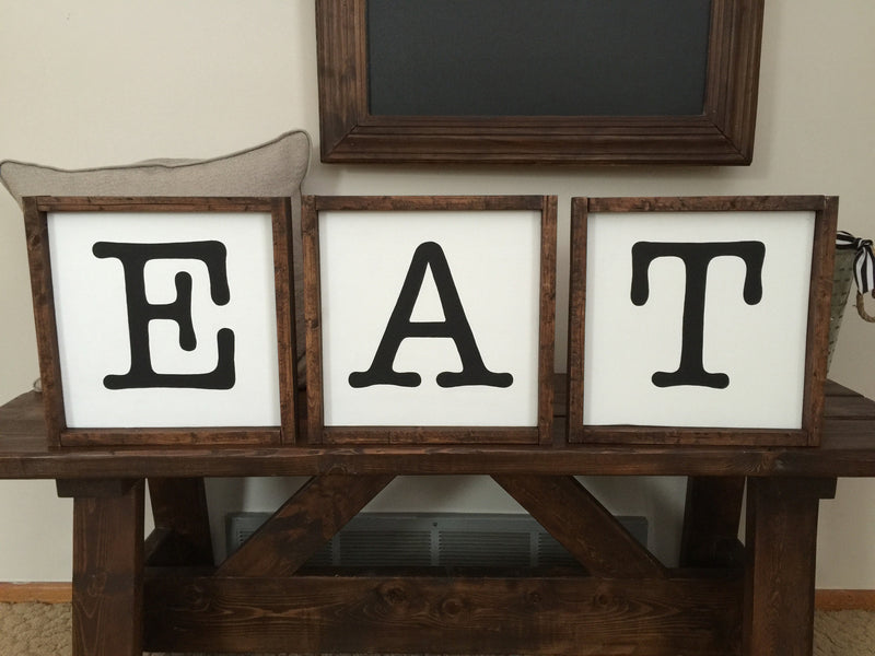 EAT Set of 3 Wood Signs