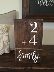 Family Flash Card Wood Sign