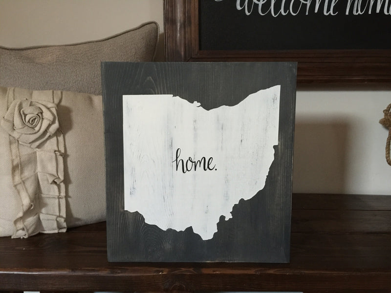 Large Ohio "Home" Standing Block