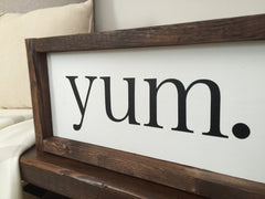 YUM Framed Wood Sign