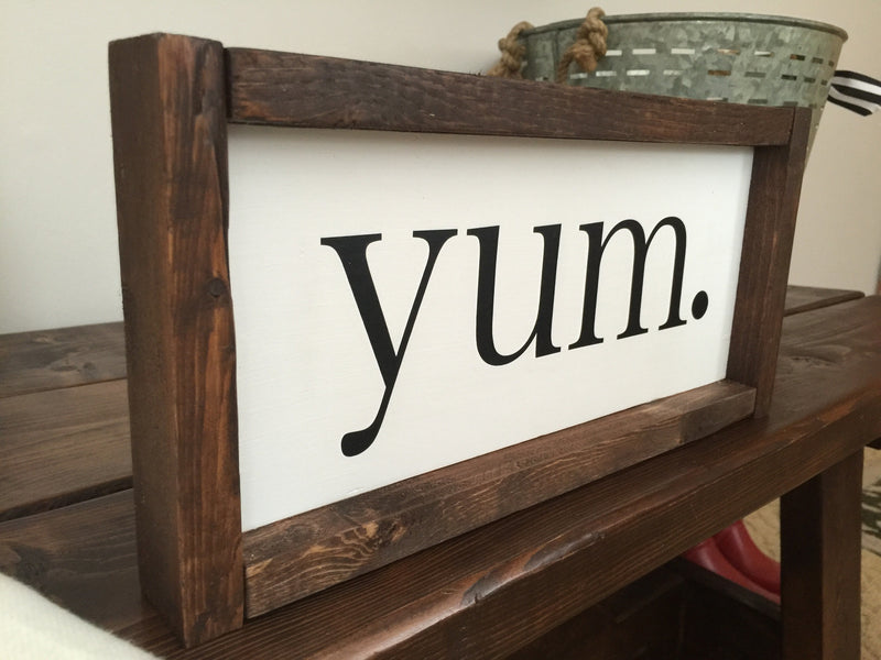 YUM Framed Wood Sign