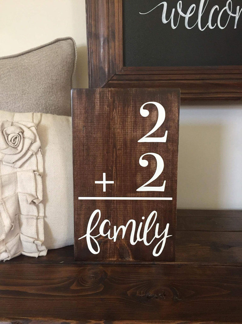 Family Flash Card Wood Sign
